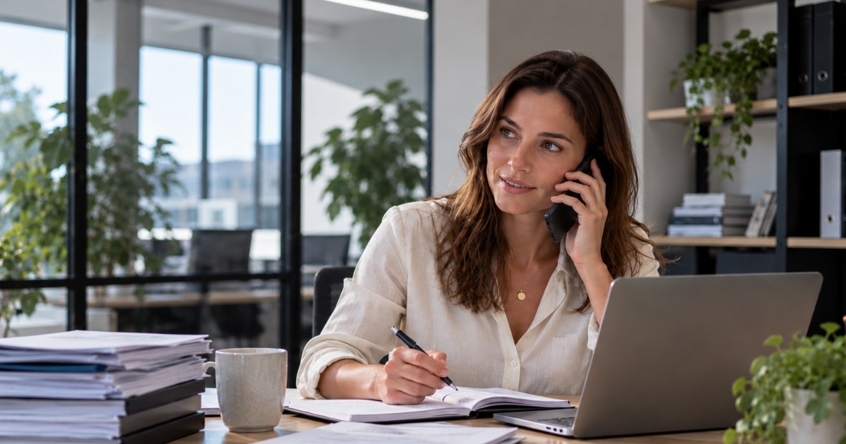 Ondernemer belt aan haar bureau over de overstap naar een ander sociaal secretariaat